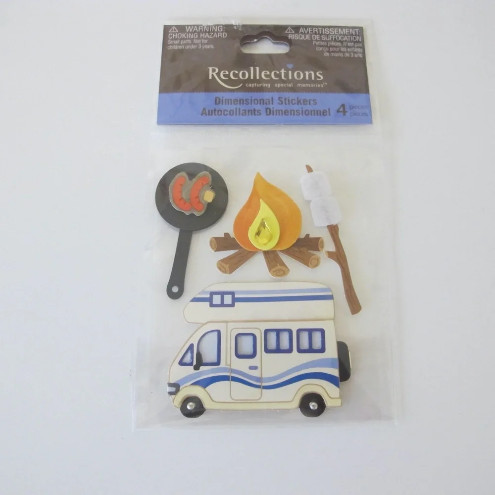 Scrapbooking Sticker Bundle For Paper Crafts Camping BBQ Stickers (New & Used)